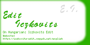 edit iczkovits business card
